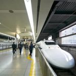 A Nozomi Shinkansen Train at Shinagawa Station