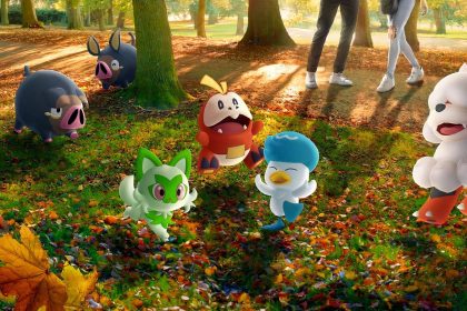 Pokemon GO Konfirmasi Debut Dua Pokemon Gen 9 di Event September 54 lechonk growlithe quaxly fuecoco and sprigatito playing in field cropped official art