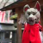 A Fox Statue at Sasuke Inari Shrine