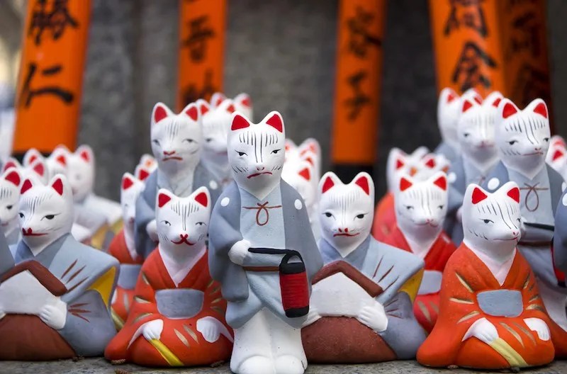 Shinbutsu Shugo Fox Statues