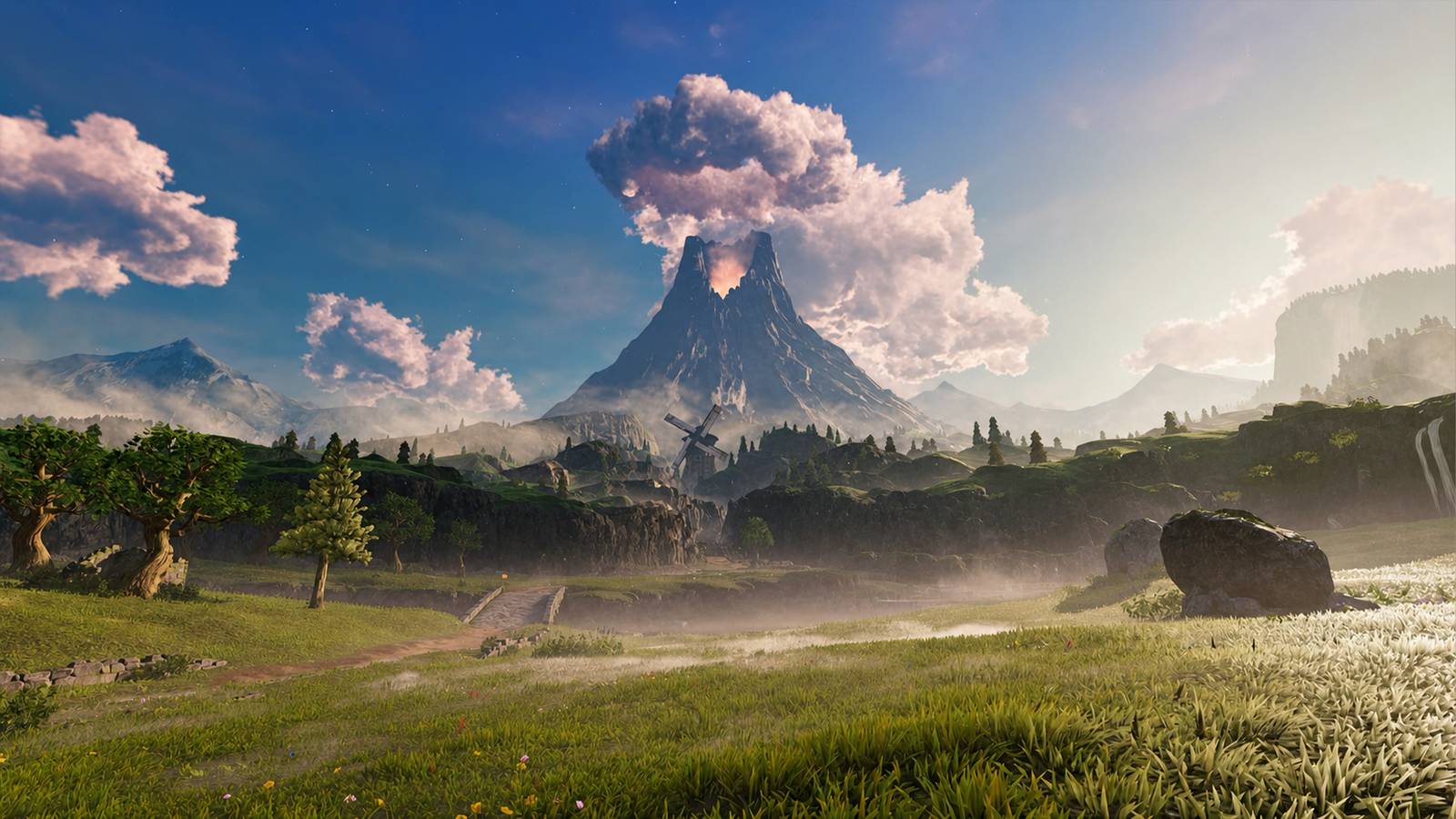 Zelda: Ocarina of Time Baru Saja Memperbaiki Masalah Eksplorasi Paling Menyebalkan di Klasik N64 7 hyrule field with death mountain in the distance in the zelda ocarina of time remake on switch 2