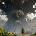 link standing before the great deku tree in the ocarina of time remake on switch 2