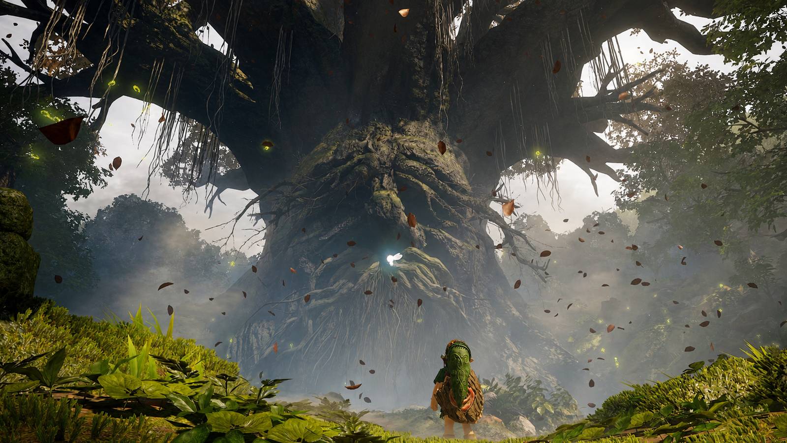 Nintendo Bakal Hadapi Salah Satu Masalah Terberat dalam Remake Game N64 1 link standing before the great deku tree in the ocarina of time remake on switch 2