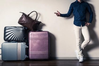 A Man in Japan with His Luggage