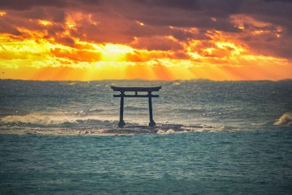 A Torii in the Sea by Katsuura