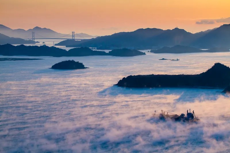 Fog Covers the Seto Inland Sea in Setouchi