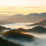 Sunset Over a Misty Valley in Fukui
