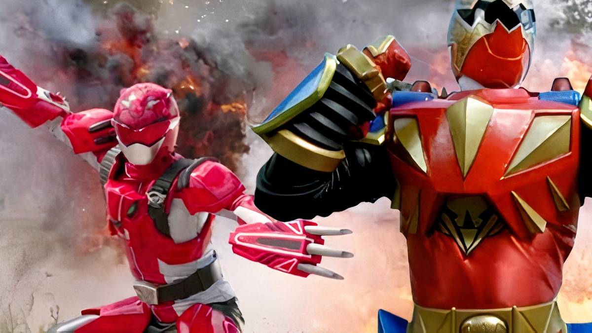 7 Battlizers Terbaik di Power Rangers yang Paling Kuat 8 a combined image of the red fury mode battlizer and the triassic battlizer in power rangers
