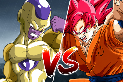 golden frieza vs super saiyan god goku