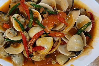 resep kerang tumis tauco pedas