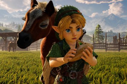 young link and epona in the zelda ocarina of time remake on switch 2