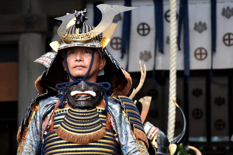 A Samurai from the Shimazu Clan in Sengan en Kagoshima