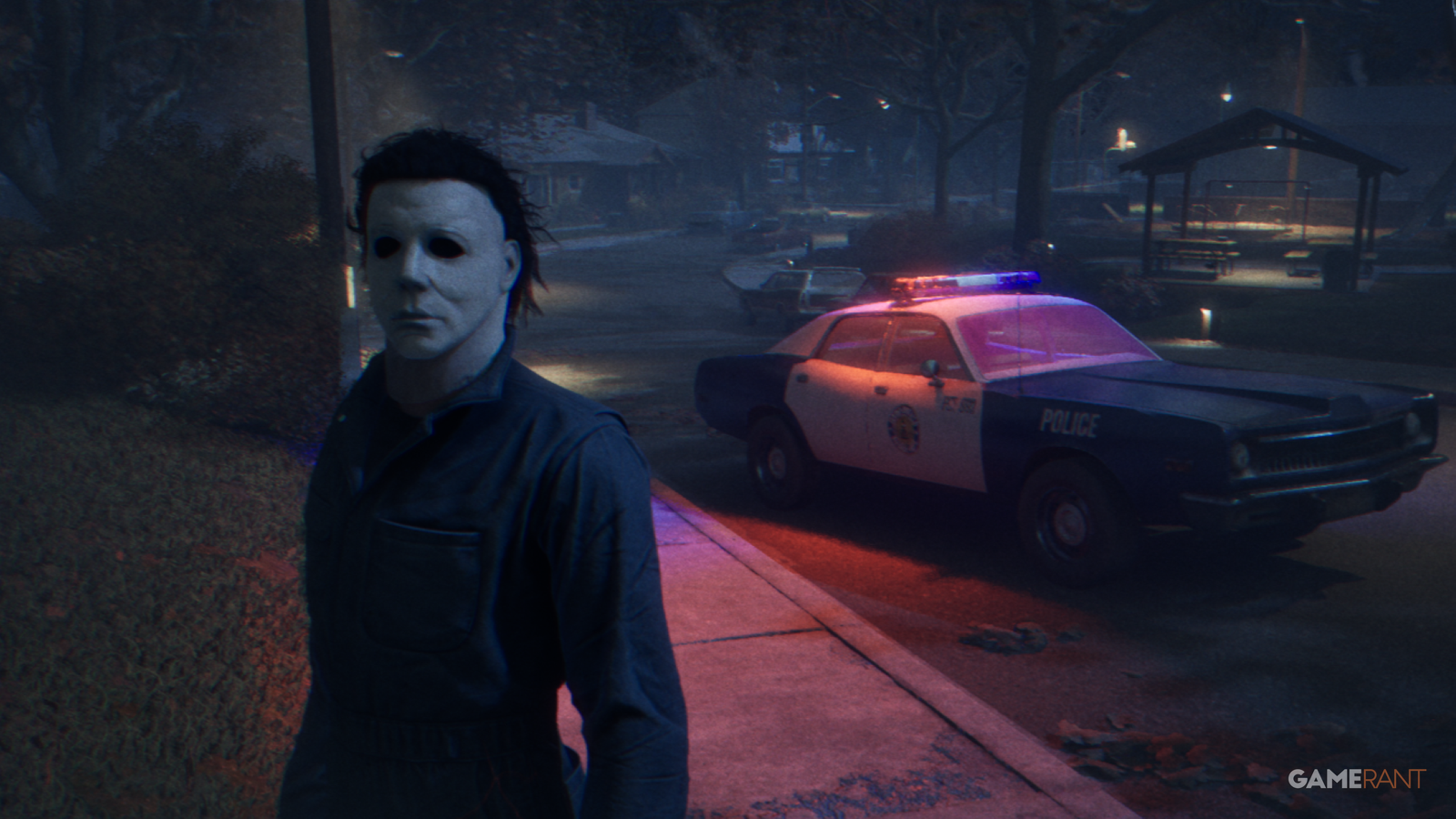 michael by police car halloween