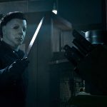 michael myers holding a knife