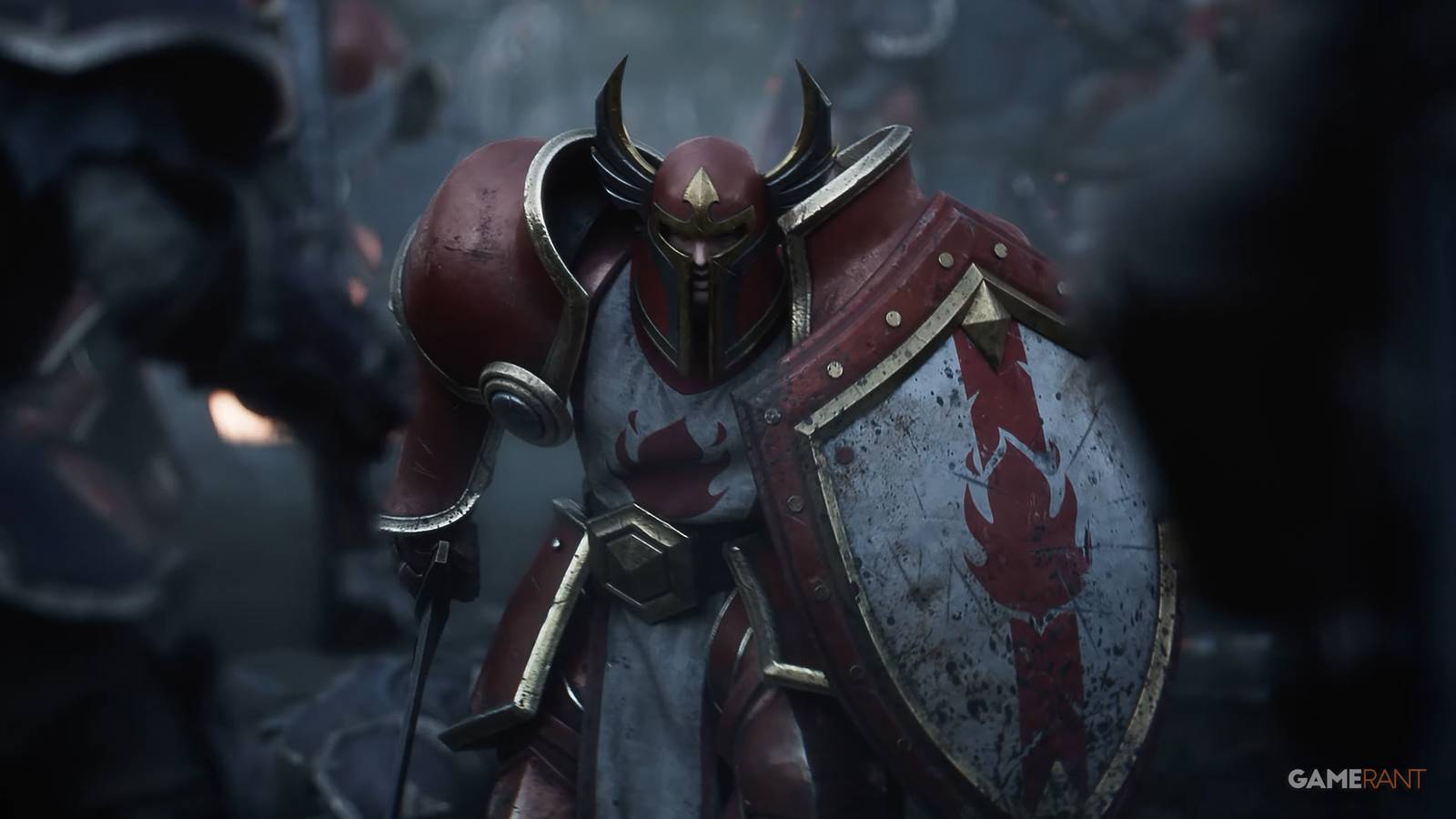 world of warcraft reforged forsaken kingdom expansion cgi trailer still frame armored warrior in red with shield