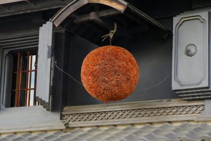 A Sugidama Outside a Sake Brewery
