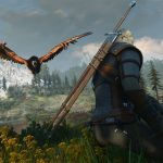 geralt preparing to attack a griffin in the witcher 3 remastered