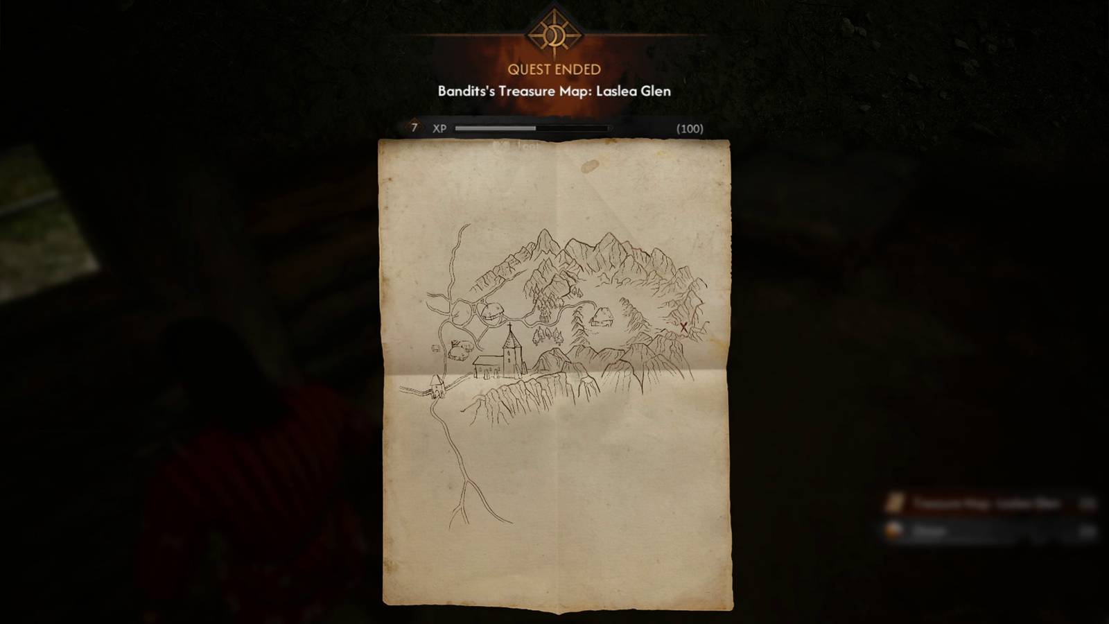 laslea glen treasure map location bandit s treasure map laslea glen quest