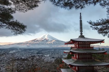 The Chureito Pagoda Mt. Fuji