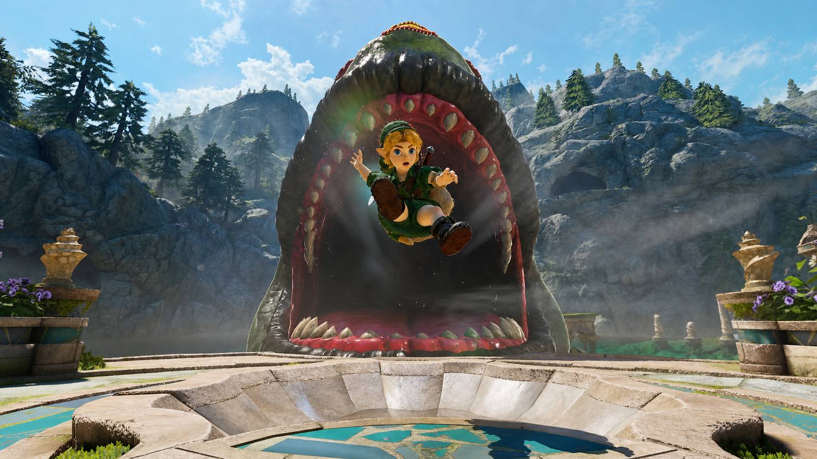Remake Zelda: Ocarina of Time Hadapi Tantangan Terberat dalam Membawa Kembali Game Klasik 1 link being swallowed by lord jabu jabu in the zelda ocarina of time remake on switch 2